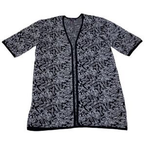 Roman's Open Front Gray & Black Cardigan( Size 18/20-Large)